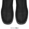 Round Toe Side Zipper Chunky Rhinestones Heels Platforms Ankle Highs Boots - Black Satin