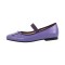 Round Toe Slip On Retro Decorated Lace Up Retro Ballet Flats - Purple Faux Leather