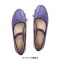Round Toe Slip On Retro Decorated Lace Up Retro Ballet Flats - Purple Faux Leather