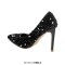 Pointed Toe Sequins Glitters Stiletto Heels Party Pumps - Black Sequined Cloth