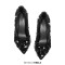 Pointed Toe Sequins Glitters Stiletto Heels Party Pumps - Black Sequined Cloth