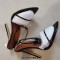 Pointed Open Toe Ankle Buckle Straps Stiletto Heels Party Wedding Dance Sandals - Black Patent