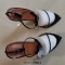 Pointed Open Toe Ankle Buckle Straps Stiletto Heels Party Wedding Dance Sandals - Black Patent