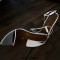 Pointed Open Toe Ankle Buckle Straps Stiletto Heels Party Wedding Dance Sandals - White Patent