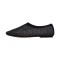 Round Toe Transparent Rhinesones Slip On Ballet Flats - Black Mesh