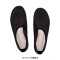 Round Toe Transparent Rhinesones Slip On Ballet Flats - Black Mesh