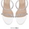 Peep Toe Ankle Buckle Rhinestones Straps Back Zipper Stiletto Heels Platforms Sandals - White Faux Leather
