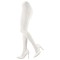 Pointed Toe Stiletto Heels Over The Knee Elastic Slim Pantyhose Stockings Boots - White Synthetic Fabric