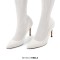 Pointed Toe Stiletto Heels Over The Knee Elastic Slim Pantyhose Stockings Boots - White Synthetic Fabric