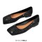 Square Toe Rhinestones Glitters Bling Slip On Daily Ballet Flats - Black Synthetic