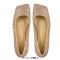 Square Toe Rhinestones Glitters Bling Slip On Daily Ballet Flats - Gold Synthetic