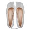 Square Toe Rhinestones Glitters Bling Slip On Daily Ballet Flats - Silver Synthetic
