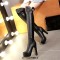 Pointed Toe Over The Knees Thigh Highs Chunky Heels Platforms Metal Belt Buckle Zipper Boots - Black Faux Leather