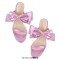 Peep Toe Bow Decorated Stiletto Heels Summer Sandals - Pink Faux Leather