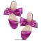 Peep Toe Bow Decorated Stiletto Heels Summer Sandals - Purple Faux Leather
