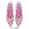 Pointed Toe Stiletto Heels Rhinestones Sexy Slingback Pumps - Pink Patent