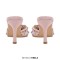 Pointed Toe Stiletto Heels Rhinestones Sexy Sandals Slippers - Pink Flock