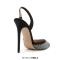 Pointed Toe Ankle Buckle Straps Stiletto Heels Sequins Glitters Sandals Pumps - Black Sequined Cloth