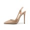 Pointed Toe Ankle Buckle Straps Stiletto Heels Sequins Glitters Sandals Pumps - Champagne Sequined Cloth