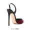 Pointed Toe Ankle Buckle Straps Stiletto Heels Leopard Sandals Pumps - Red Patent