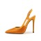 Pointed Toe Ankle Buckle Straps Stiletto Heels Sequins Glitters Sandals Pumps - Yellow Sequined Cloth