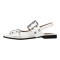 Pointed Toe Slingback Buckle Straps Retro Comfortable Flats Shoes - White Patent