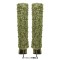 Stiletto Heels Pointed Toe Knee High Pleated Fold Over Booties - Green Flock