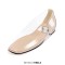 Square Toe Transparent Clear Mary Janes Flats Loafers - Beige PVC