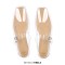 Square Toe Transparent Clear Mary Janes Flats Loafers - Beige PVC