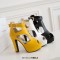 Fish Mouth Platforms Cuban Heels Ankle Buckle T Straps Summer Booties - White Faux Leather