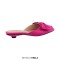 Pointed Toe Bow Decorated Mules Slippers Flats - Black HotPink
