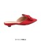 Pointed Toe Bow Decorated Mules Slippers Flats - Red Satin