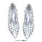 Pointed Toe Stiletto Heels Rhinestones Sexy Hollow Pumps - Silver Patent