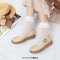 Round Toe Cute Oxford Casual Office Walking Comfortable Mary Janes Flats - Apricot Faux Leather