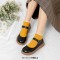 Round Toe Cute Oxford Casual Office Walking Comfortable Mary Janes Flats - Black Faux Leather