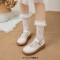 Round Toe Cute Oxford Casual Office Walking Comfortable Mary Janes Flats - White Faux Leather