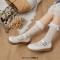 Round Toe Cute Oxford Casual Office Walking Comfortable Mary Janes Flats - White Faux Leather