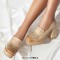 Round Toe Tassel  Chunky Heels Low Platforms College Style Loafers Pumps - Apricot Faux Leather