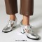 Pointed Toe Chunky Heels Lace Up Party Dance Club Style Summer Loafers Pumps - Silver Faux Leather
