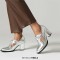 Pointed Toe Chunky Heels Lace Up Party Dance Club Style Summer Loafers Pumps - Silver Faux Leather