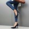 Pointed Toe Stiletto Heels Classic Pumps - Black Satin