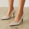 Pointed Toe Stiletto Heels Classic Pumps - Champagne Satin