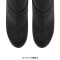 Round Toe Stiletto Heels Over The Knees Thigh Highs Platforms Booties - Black Flock