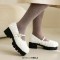 Round Toe Mary Janes Chunky Heels Platforms Fluffy Pumps - White Plush Wool