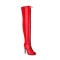 Peep Toe Stiletto Heels Lace Up Over The Knees Thigh High Back Zipper Booties - Red Patent