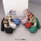 Round Toe Platforms Double Mary Janes Straps Back Zipper Vintage Style Chunky Heels Sandals - Red Faux Leather