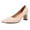 Pointed Toe Chunky Heels Shimmer Glitters Pumps - Pink Microfiber