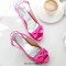 Peep Fish Mouth Toe Bowtied High Heels Sweet Color Slingback Straps Sandals - Rose Patent