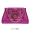 Peep Toe Rhinestones Glitters Chunky Heels Slingback Sandals Pumps with Bag  - Purple Synthetic