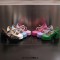 Square Toe String Bead Chunky Heels Mary Janes Low Platforms Pastel Pumps - Pink Patent